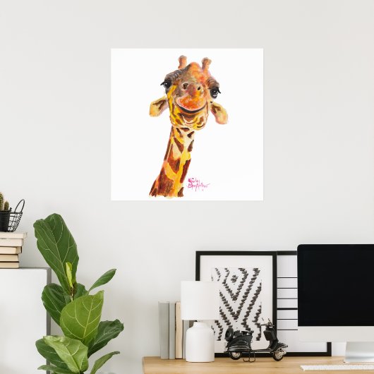 Nosey Giraffe ' Jo ' von Shirley MacArthur Poster (Heimbüro)