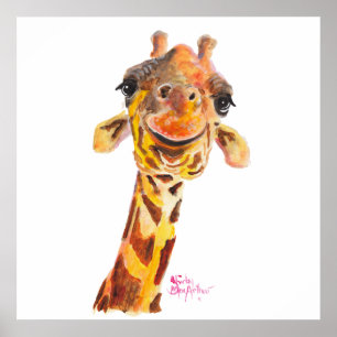 Nosey Giraffe ' Jo ' von Shirley MacArthur Poster