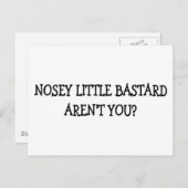 NOSEY LITTLE BASTARD POSTKARTE (Vorne/Hinten)