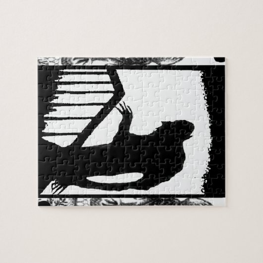 Nosferatu-Schatten auf der Treppe Puzzle (Horizontal)