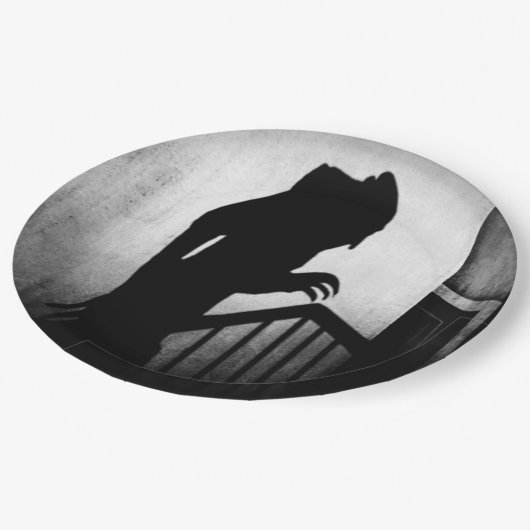 Nosferatu-Schattenwein Pappteller (Schrägansicht)