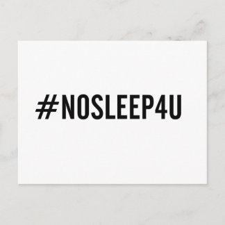 #NOSLEEP4U. Liebliche Babypostkarte, junge Mutter Postkarte