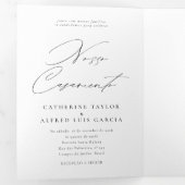 Nosso Casamento English Portuguese Wedding Dreifach Gefaltete Einladung (Innen Erste Seite)