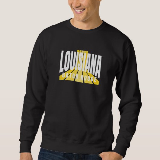 Nostalgic Baton Rouge Cool Purple & Yellow Louisia Sweatshirt (Vorderseite)