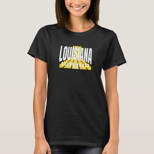 Nostalgic Baton Rouge Cool Purple & Yellow Louisia T-Shirt (Vorderseite)