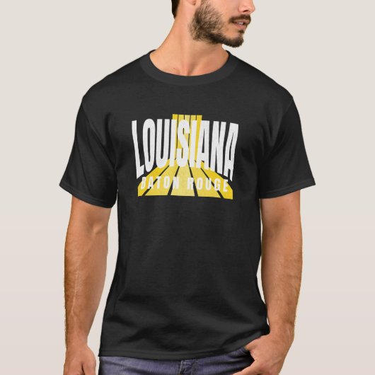 Nostalgic Baton Rouge Cool Purple & Yellow Louisia T-Shirt (Vorderseite)