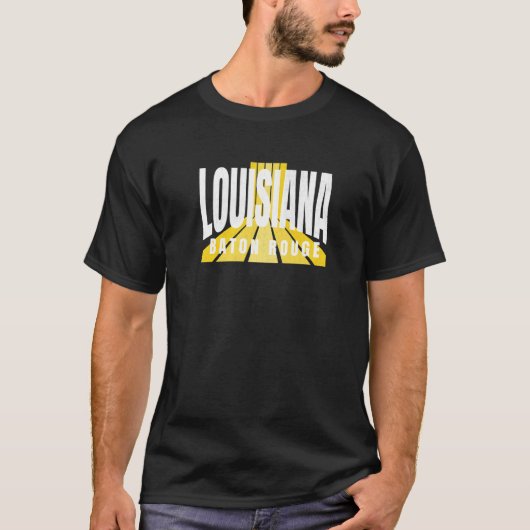 Nostalgic Baton Rouge Cool Purple & Yellow Louisia T-Shirt (Vorderseite)