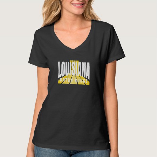 Nostalgic Baton Rouge Cool Purple & Yellow Louisia T-Shirt (Vorderseite)