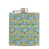Nostalgic Blue Morning Glory Hip Flask Flachmann (Vorderseite)