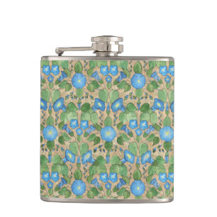 Nostalgic Blue Morning Glory Hip Flask Flachmann