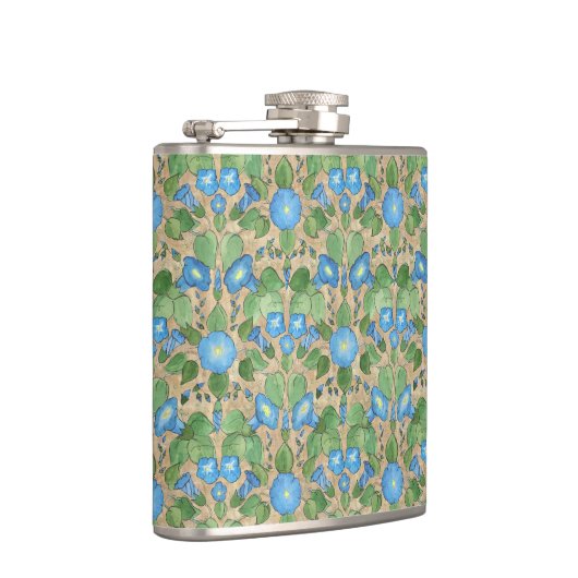 Nostalgic Blue Morning Glory Hip Flask Flachmann (Rechts)