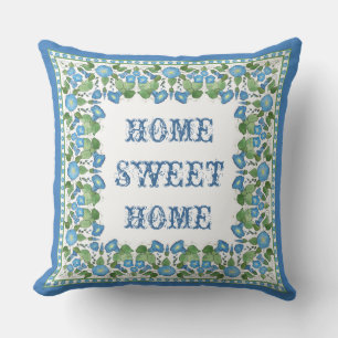 Nostalgic Blue Morning Glory Pillow oder Cushi Kissen