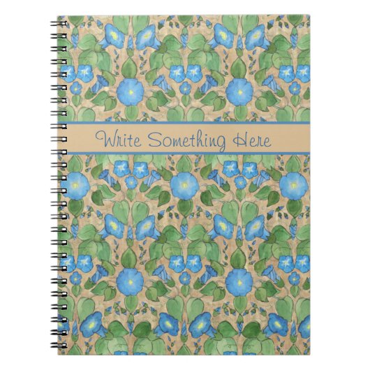 Nostalgic Blue Morning Glory Spiral Notebook Notizblock (Vorderseite)