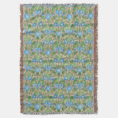 Nostalgic Blue Morning Glory Throw Blanket Decke (Vorderseite Vertikal)