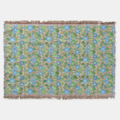 Nostalgic Blue Morning Glory Throw Blanket Decke (Vorderseite)