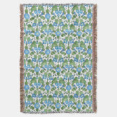 Nostalgic Blue Morning Glory Throw Blanket Decke (Vorderseite Vertikal)