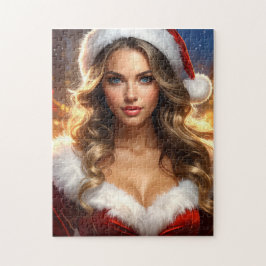 Nostalgic Christmas Santa Girl Puzzle