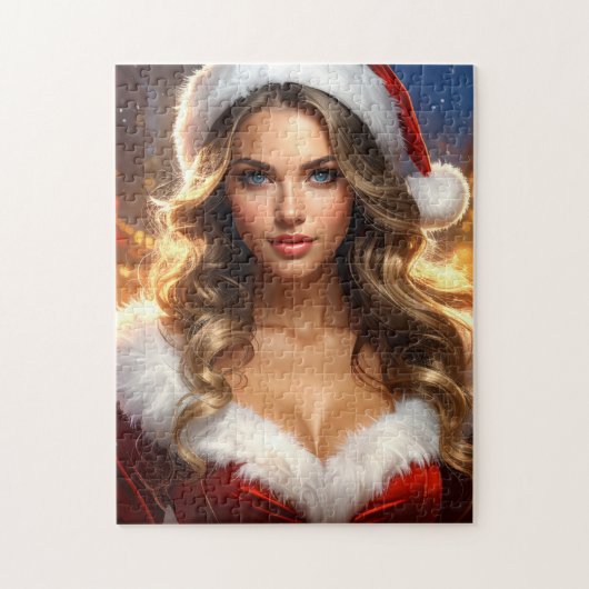 Nostalgic Christmas Santa Girl Puzzle (Vertikal)