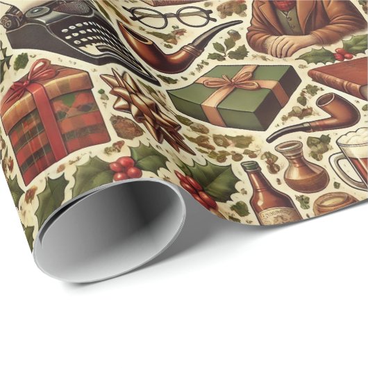 Nostalgic Christmas Wrapping Paper for Grandfather Geschenkpapier (Rolleneckpunkt)