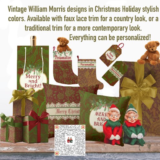 Nostalgic Classic William Morris Holiday Geschenkanhänger