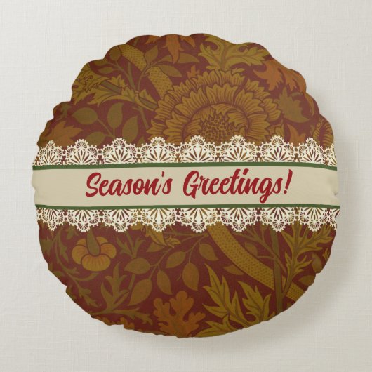 Nostalgic Classic William Morris Pattern Holiday Rundes Kissen (Vorderseite)