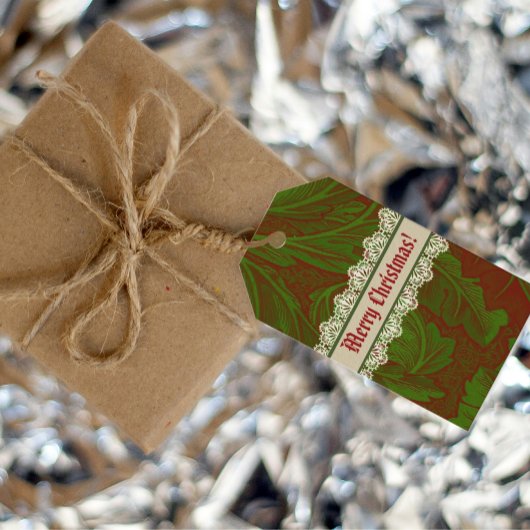 Nostalgic Classic William Morris Red Holiday Geschenkanhänger