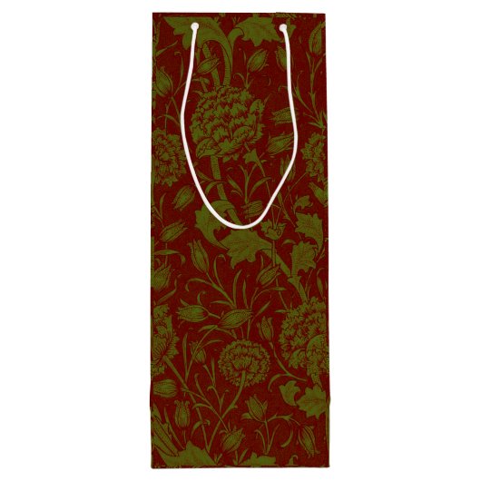 Nostalgic Classic William Morris Red Holiday Geschenktüte Für Weinflaschen (Rückseite)