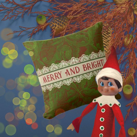 Nostalgic Classic William Morris Red Holiday Kissen