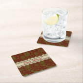 Nostalgic Classic William Morris Red Holiday Rechteckiger Pappuntersetzer (Vor Ort)