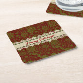 Nostalgic Classic William Morris Red Holiday Rechteckiger Pappuntersetzer (angewinkelt)