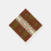 Nostalgic Classic William Morris Red Holiday Serviette (Ecke)