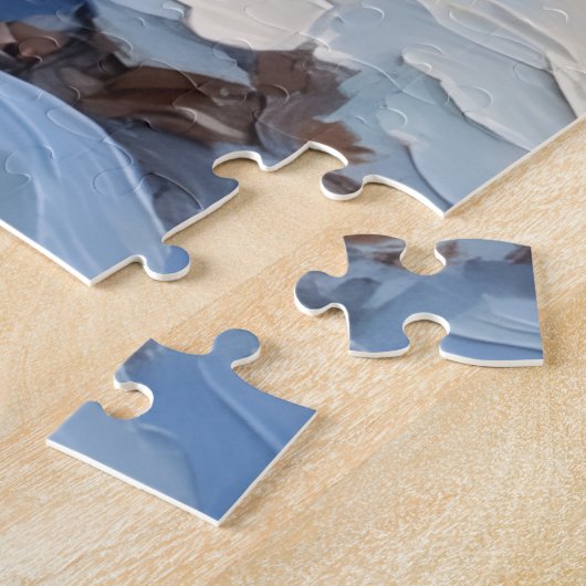 Nostalgic Happy Snowman with Bluebird Winter Scene Puzzle (Seite)