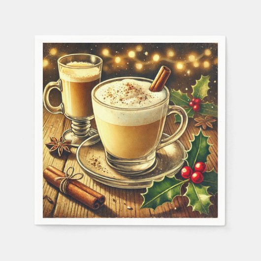 Nostalgic Holiday Beverage Eggnog Latte Découpage Serviette (Vorderseite)