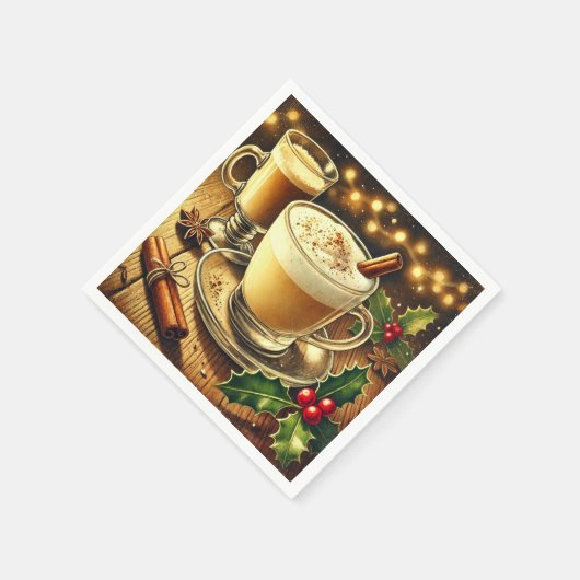 Nostalgic Holiday Beverage Eggnog Latte Découpage Serviette (Ecke)