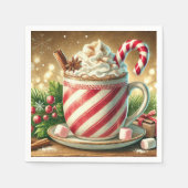 Nostalgic Holiday Candy Cane Warm Cocoa Découpage Serviette (Vorderseite)