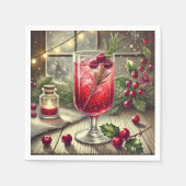 Nostalgic Holiday Drink Cranberry Spritz Découpage Serviette (Vorderseite)