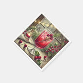 Nostalgic Holiday Drink Cranberry Spritz Découpage Serviette (Ecke)