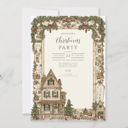 Nostalgic Holiday Zuhause Einladung (Vorderseite)