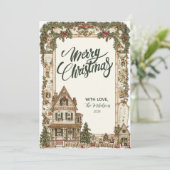 Nostalgic Holiday Zuhause Feiertagskarte (Stehend Vorderseite)