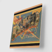 Nostalgic Hollywood Quadratische Wanduhr (Winkel)