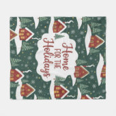 Nostalgic Home for the Holidays Cozy Christmas Fleecedecke (Vorderseite (Horizontal))
