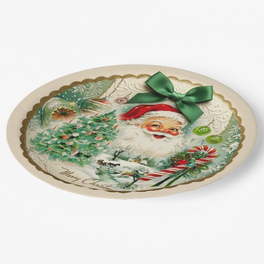 Nostalgic Kitschmas Pappteller (Schrägansicht)