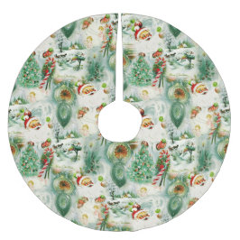 Nostalgic Kitschmas Polyester Weihnachtsbaumdecke