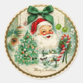 Nostalgic Kitschmas Runder Aufkleber (Vorderseite)