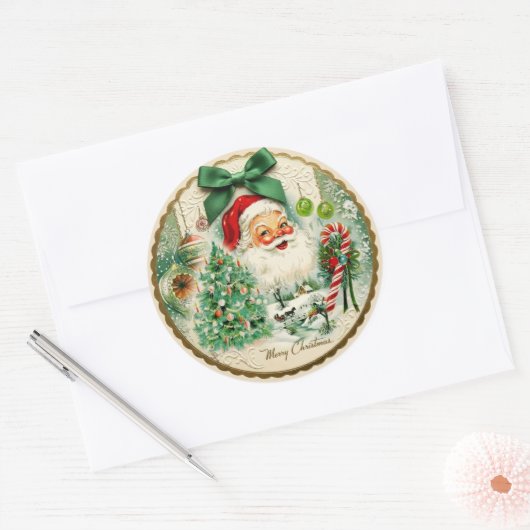 Nostalgic Kitschmas  Runder Aufkleber (Umschlag)