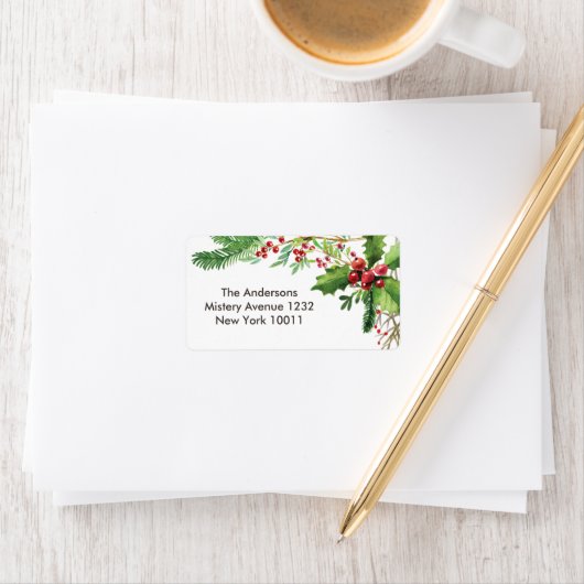 Nostalgic Merry Berry Weihnachtsvorlage Adressaufkleber (Insitu)