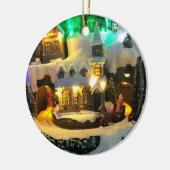 Nostalgic mountain village against Snow Scene Keramik Ornament (Links)