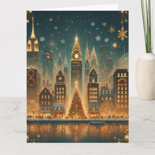 Nostalgic New York Christmas - Iconic Holiday Karte (Vorderseite)