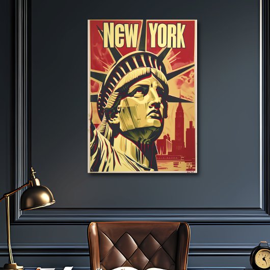 Nostalgic New York Travel Poster