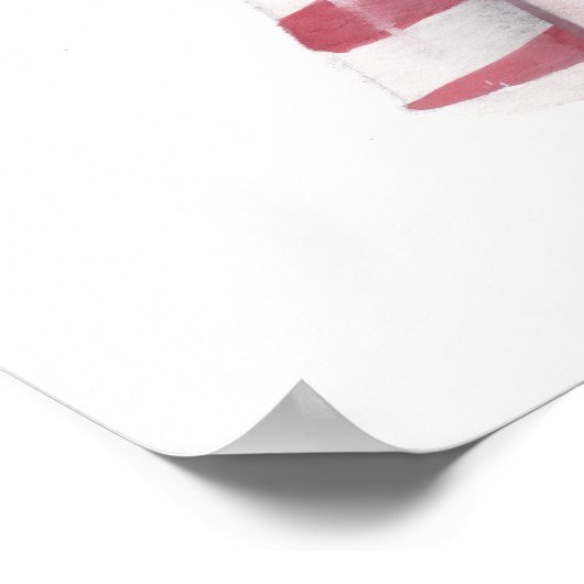 Nostalgic Peppermint Candy Cane Watercolor Poster (Ecke)